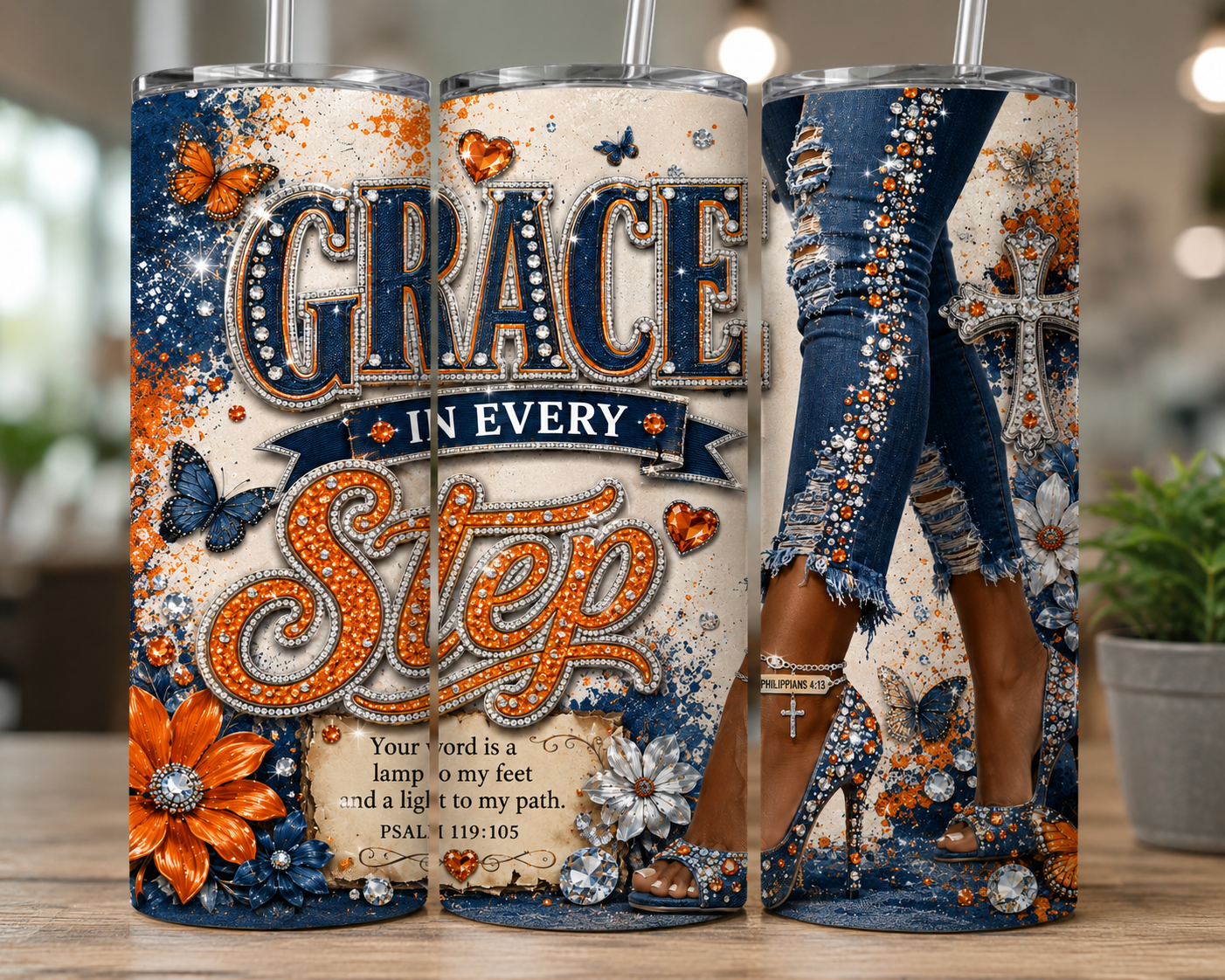 Grace In Every Step sublimation print- orange