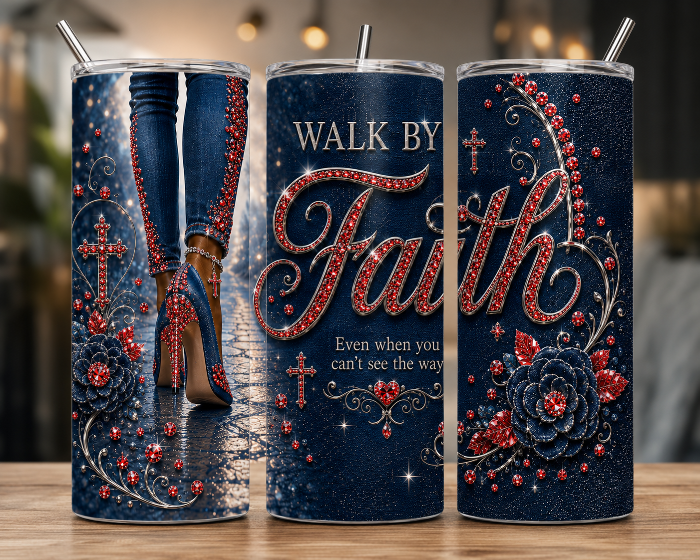 Walk By Faith sublimation print -Red