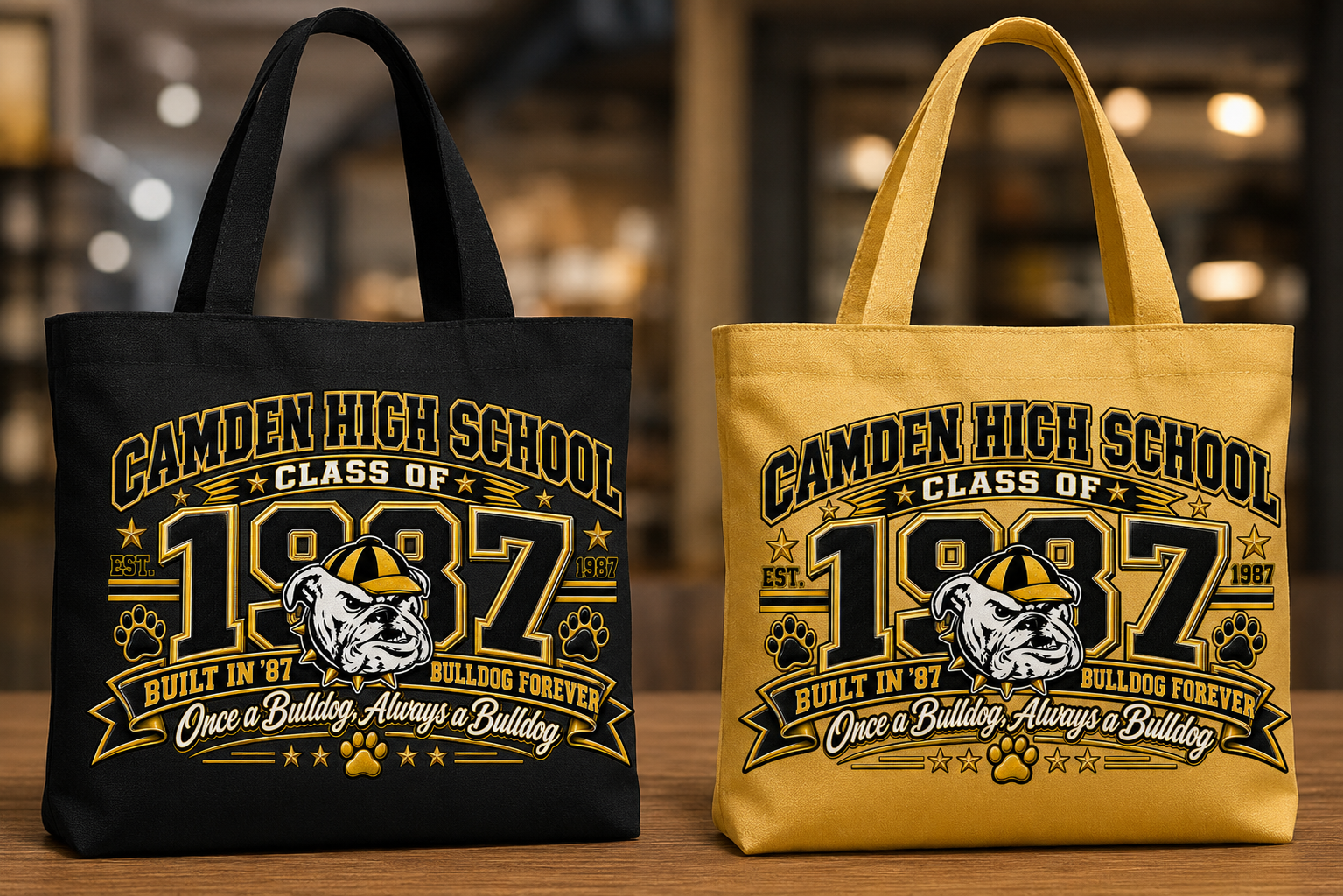 Camden class 1987 tote bag
