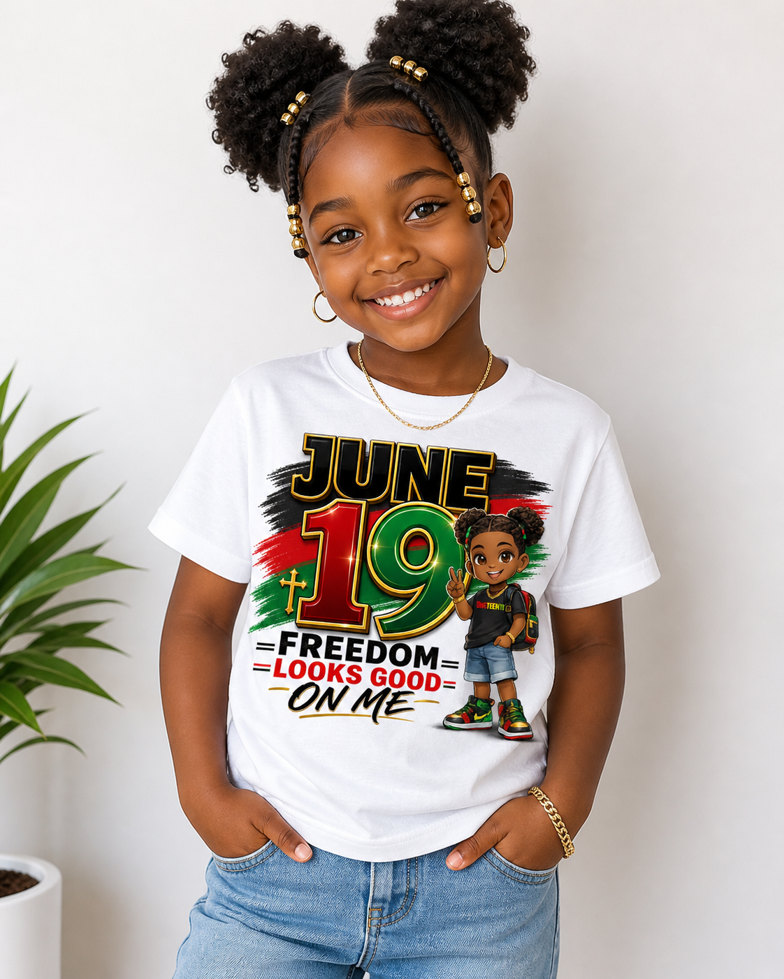 Freedom Looks Good On Me- JUNETEENTH DTF PRINT