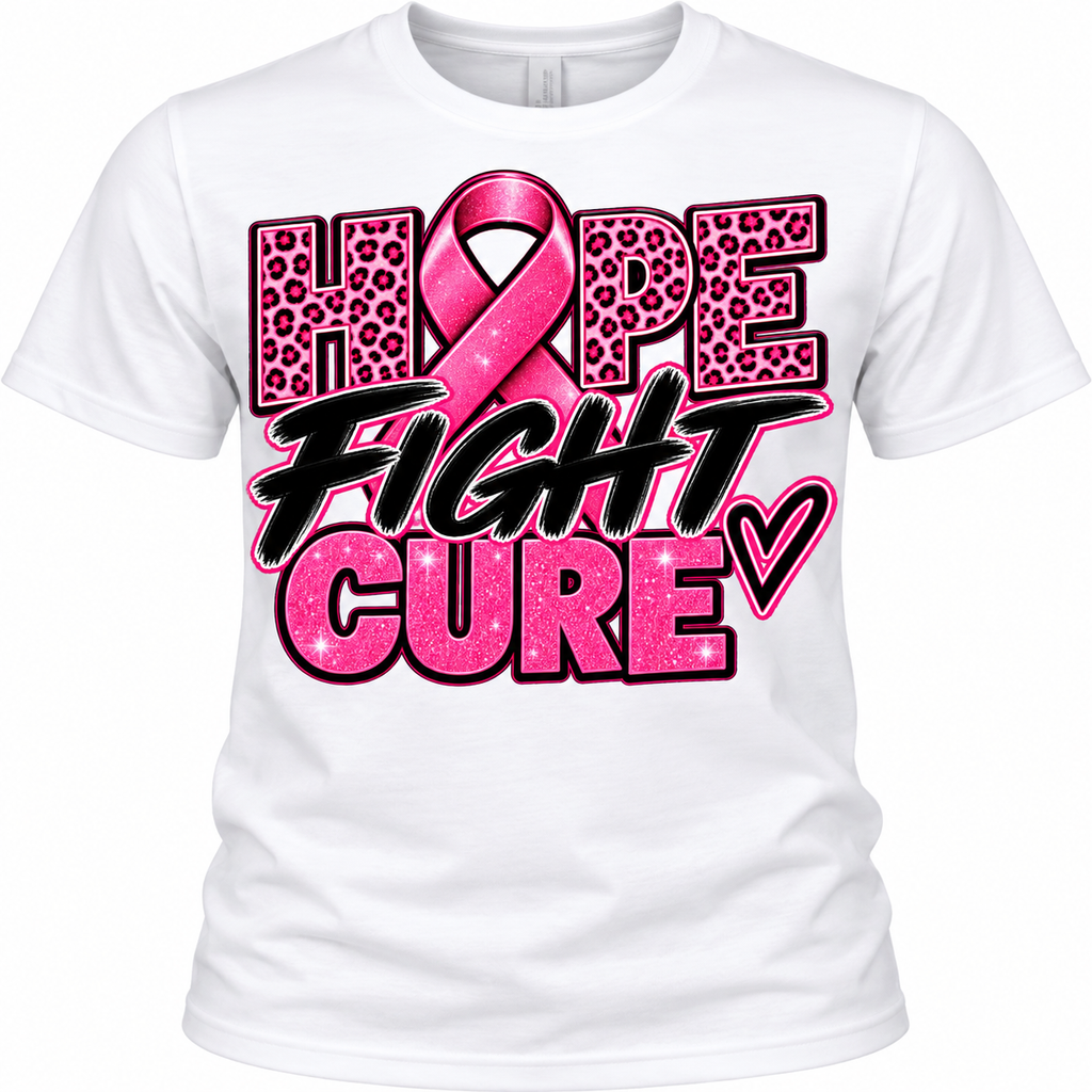 Hope • Fight • Cure Breast Cancer Awareness DTF PRINT