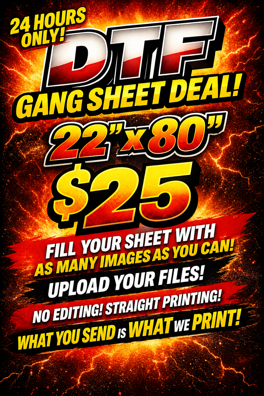 22" x 80" DTF Gang Sheet
