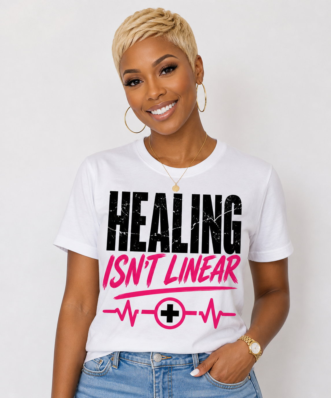 Healing Isn't Linear T-shirt Pink