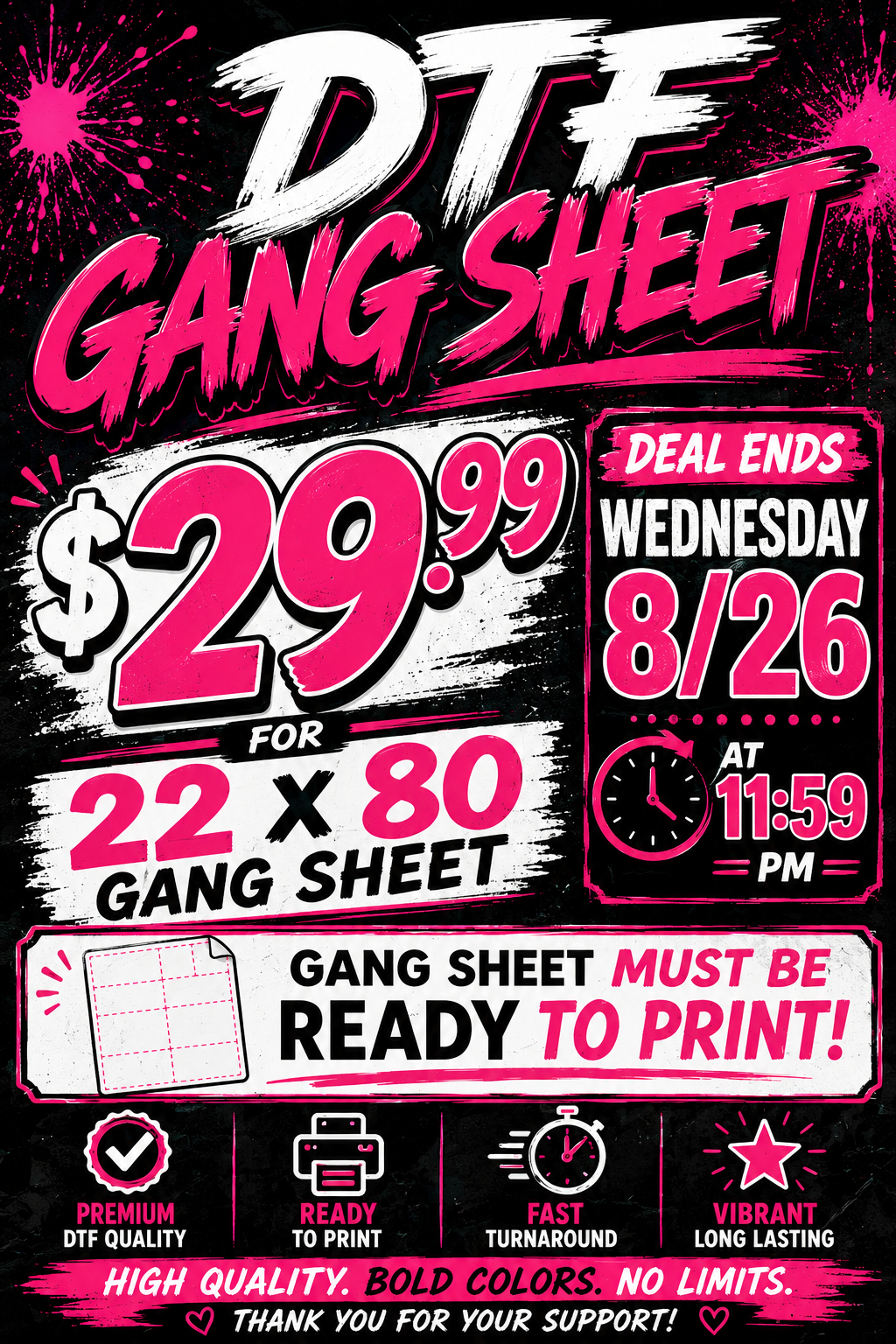 DTF GANG SHEET 22x80