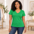 Green V neck women’s Large Tshirt