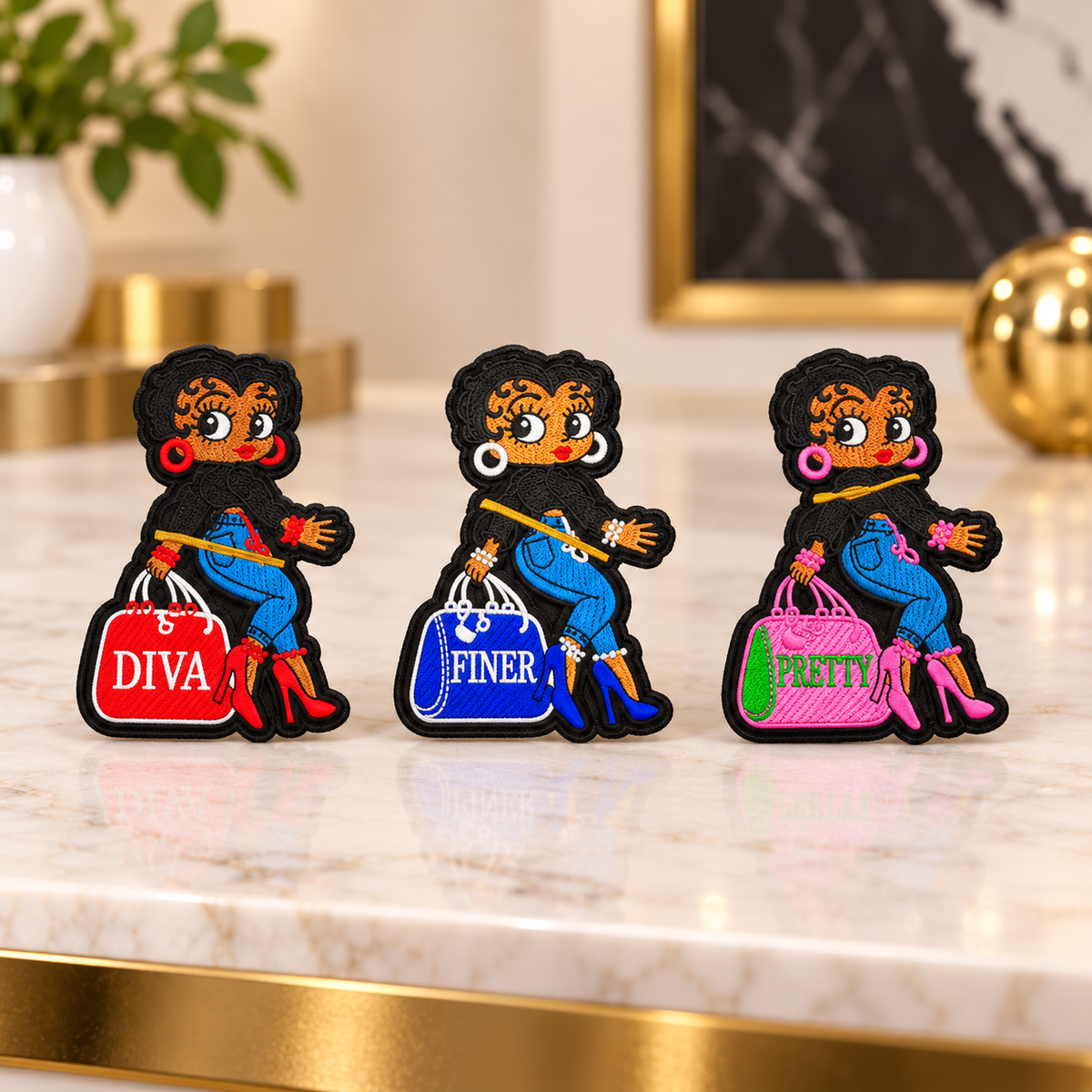 Fashion Girl Embroidered Statement Patch