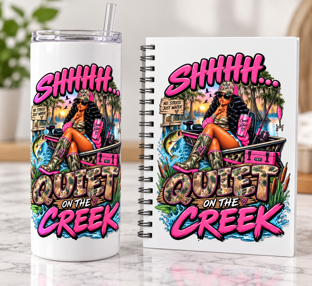 Shhhh Quiet on the Creek Boat UVDTF Sticker