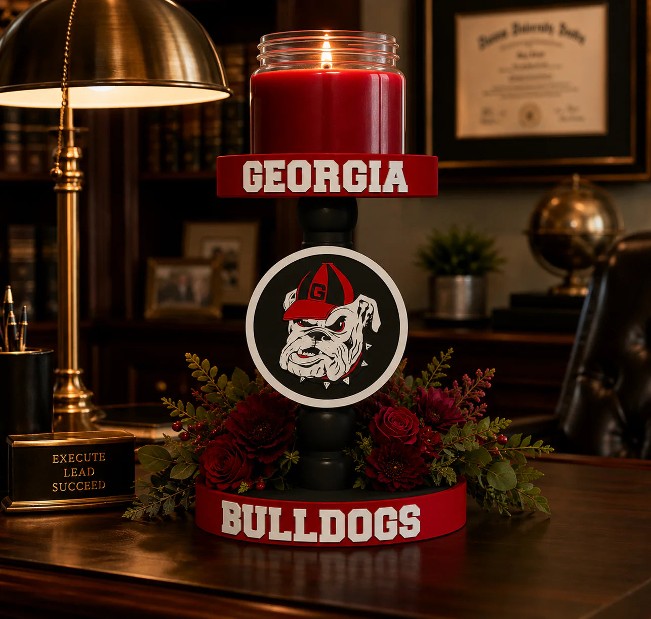 Georgia Bulldogs 3D Printed Candle Holder