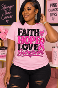 Faith Hope Love Survivor Breast Cancer Awareness DTF PRINT