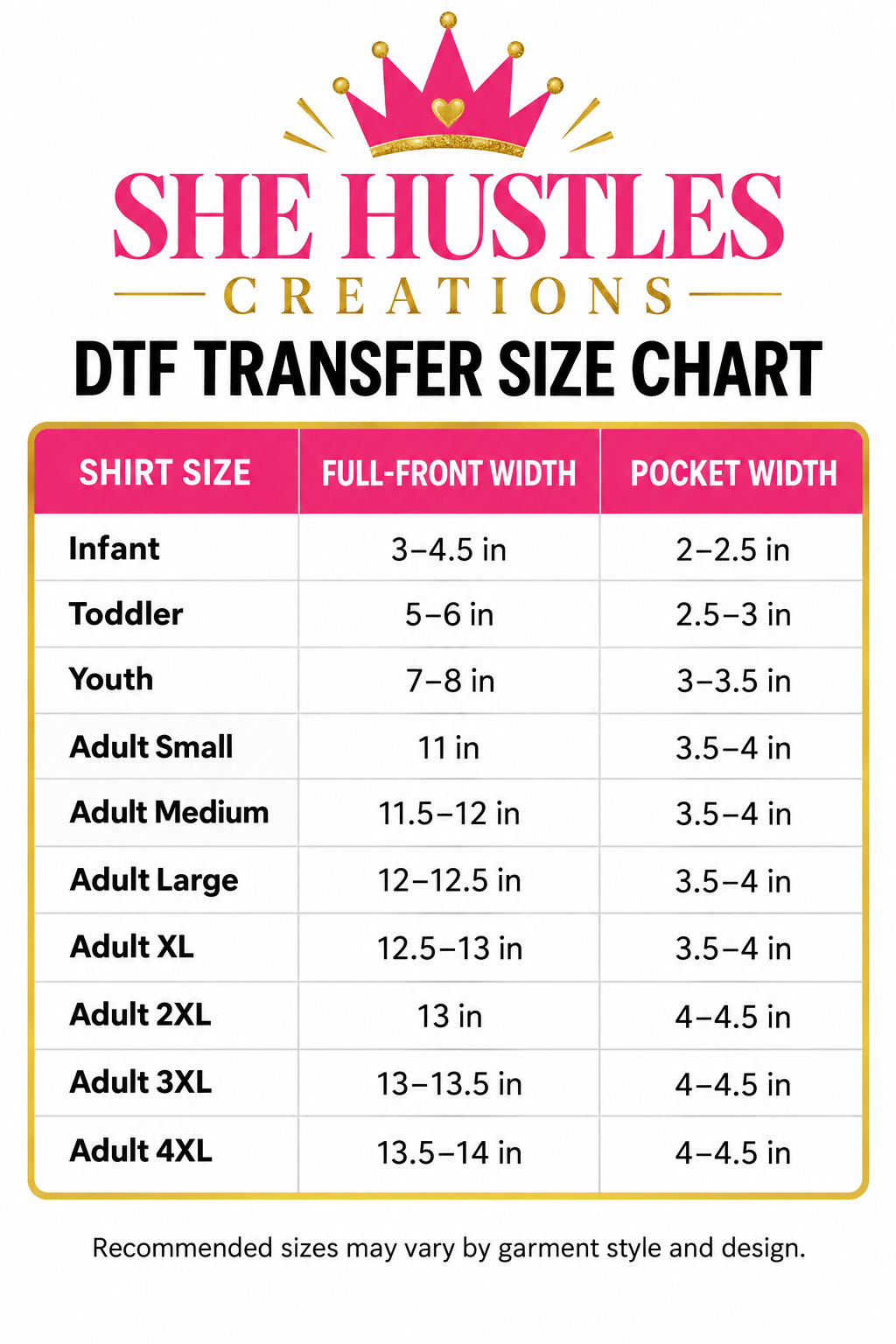Custom Single DTF Transfers