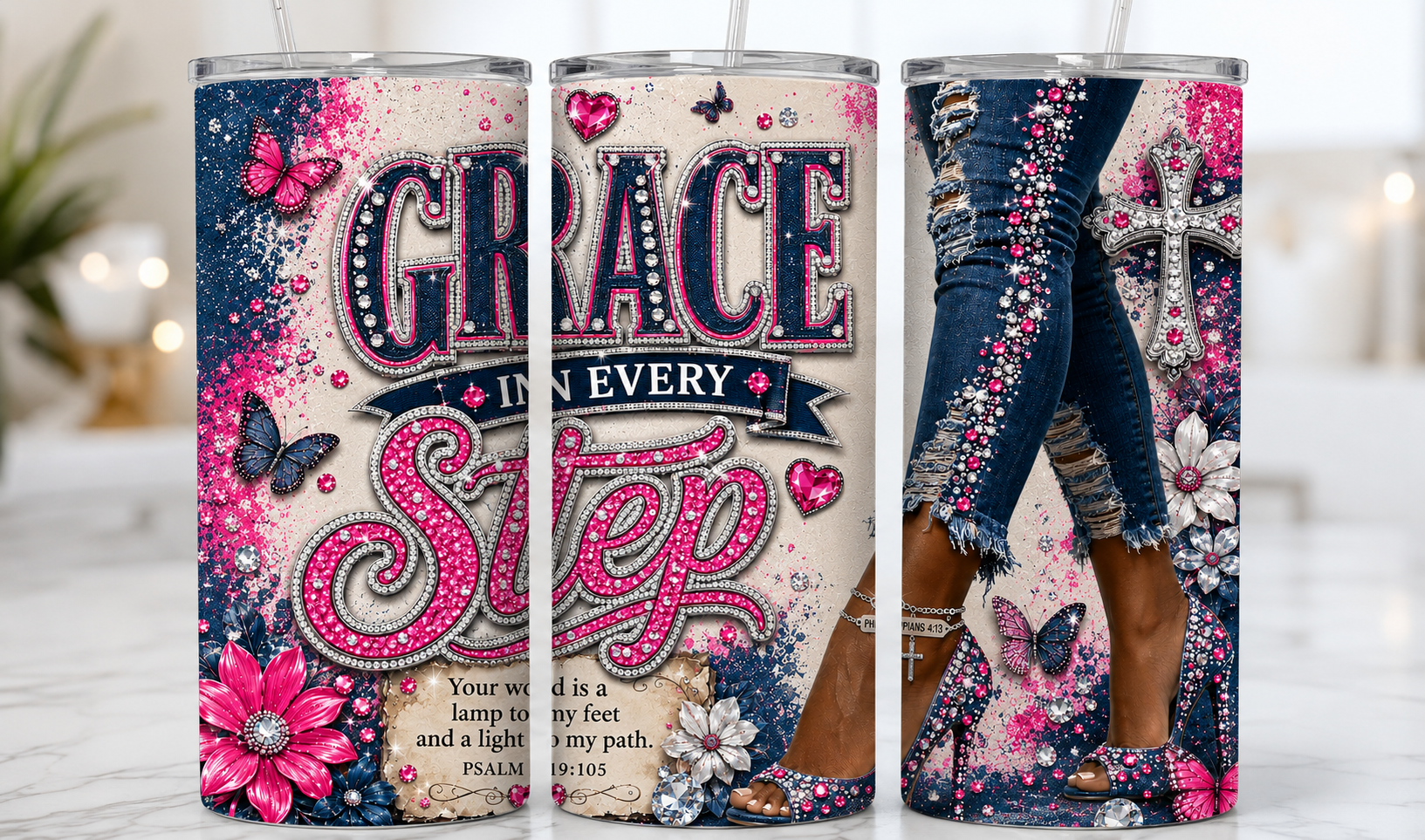 Grace In Every Step sublimation print- Pink