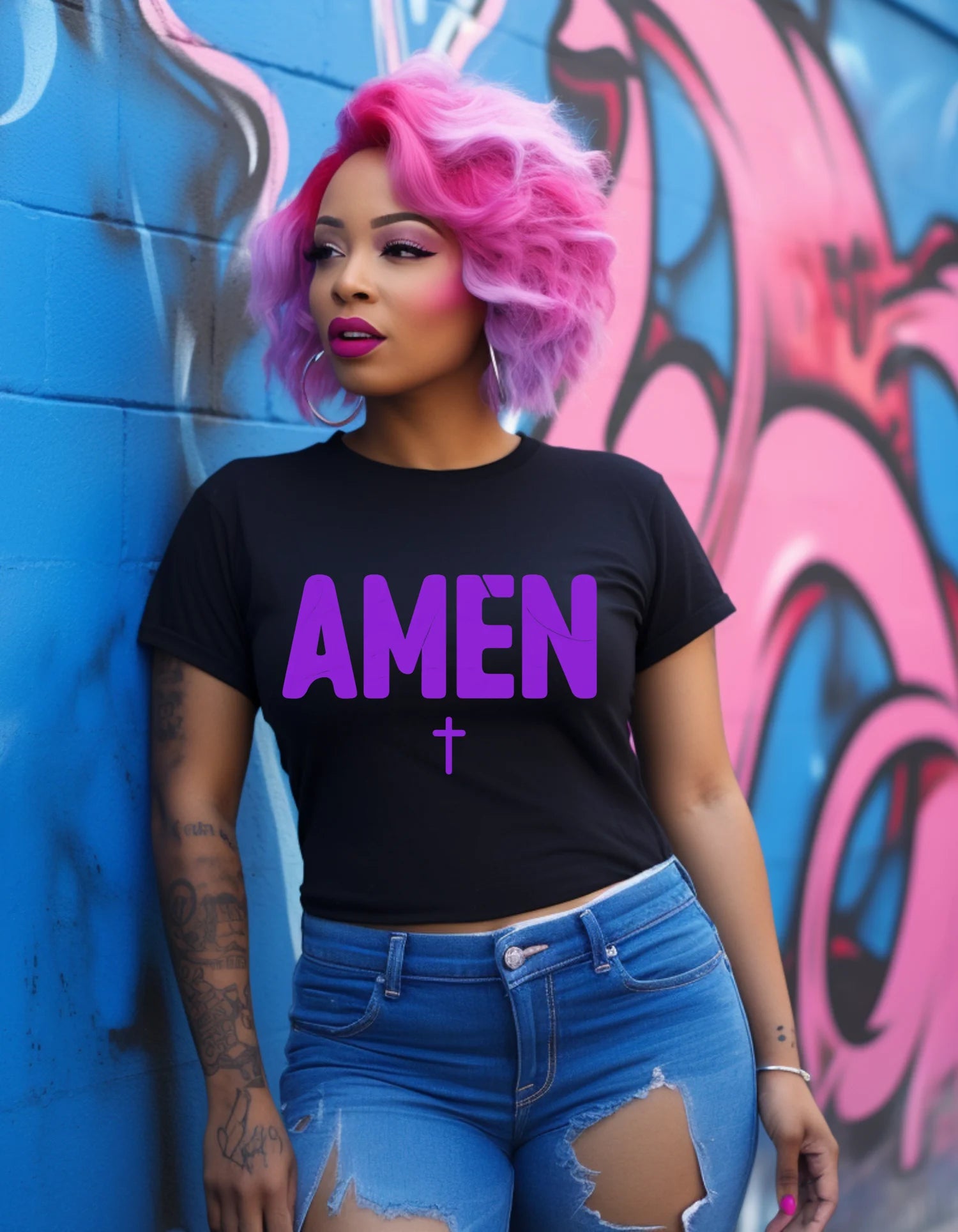 Amen with Cross - DTF prints