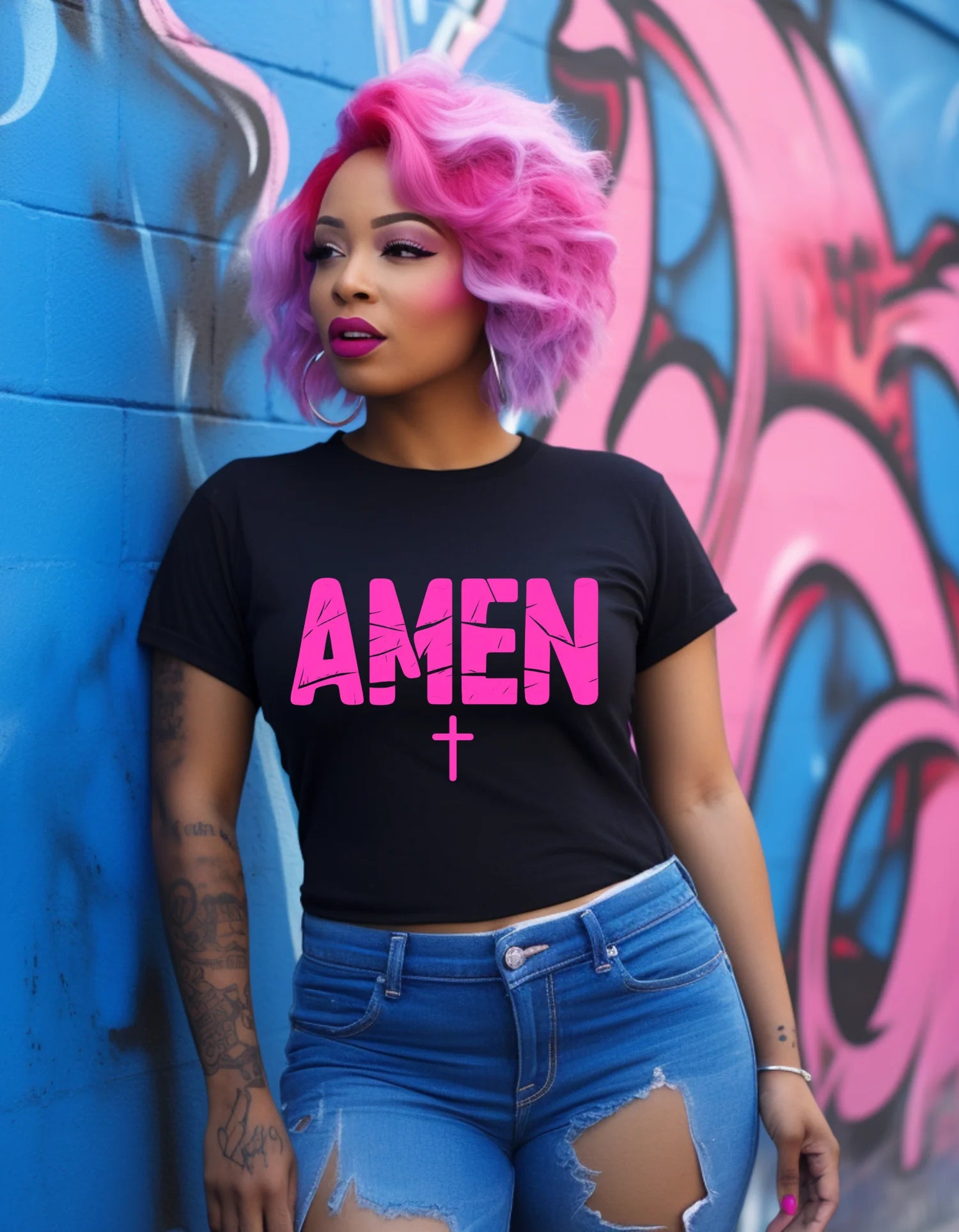 Amen with Cross - DTF prints